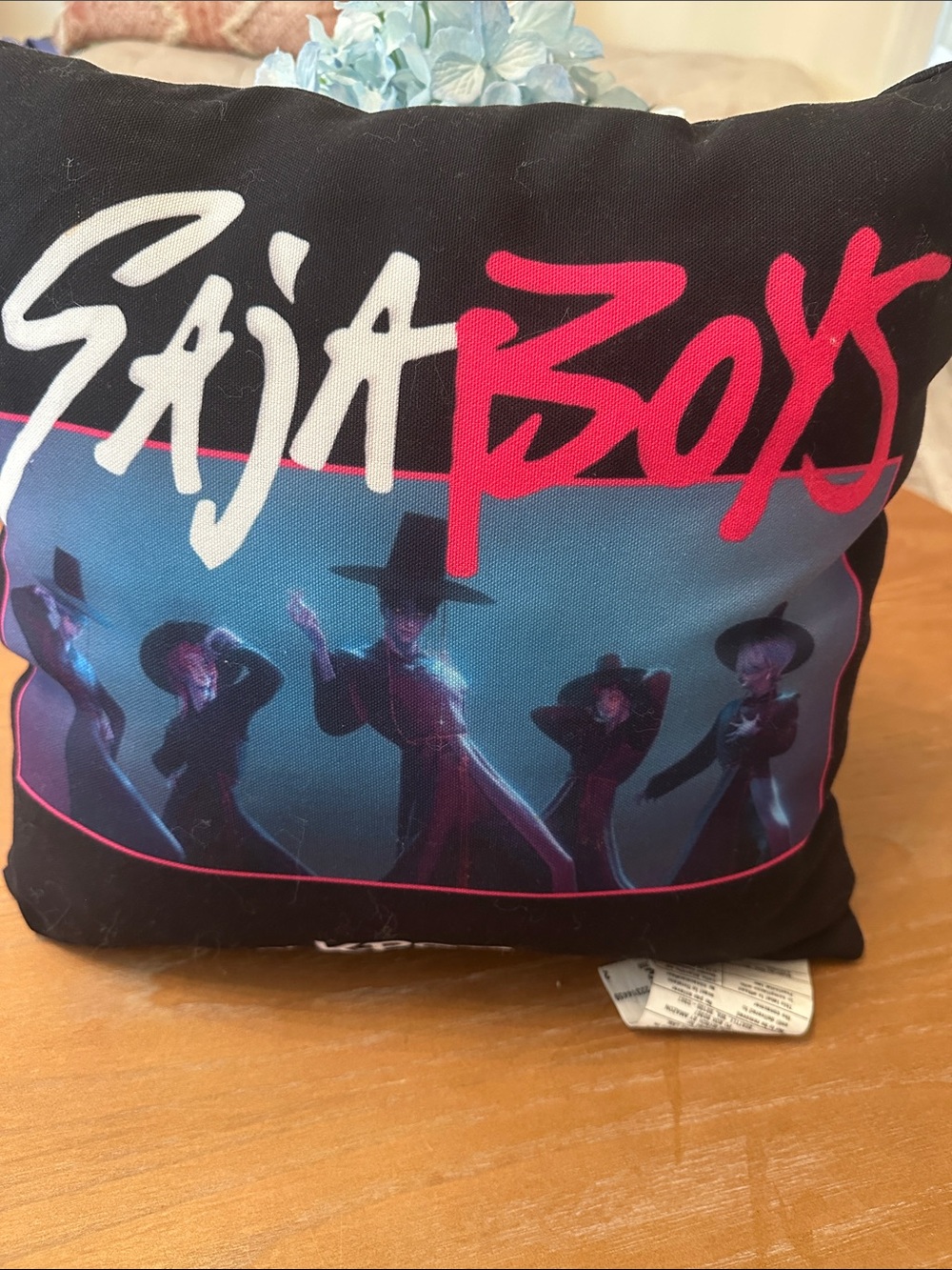 SAJA BOYS Graphic Black and Pink pillow
